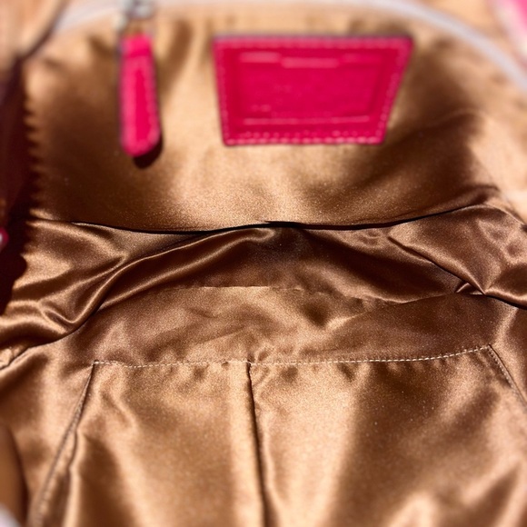 Coach Cherry Red Leather Shoulder Bag #F12071 - Picture 7 of 14